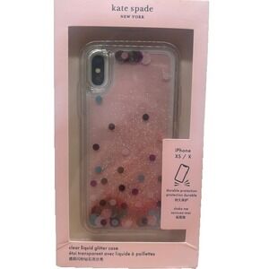 Kate Spade NY Disco‎ Dots Liquid Glitter Protective Case for iPhone XS / X - NIB